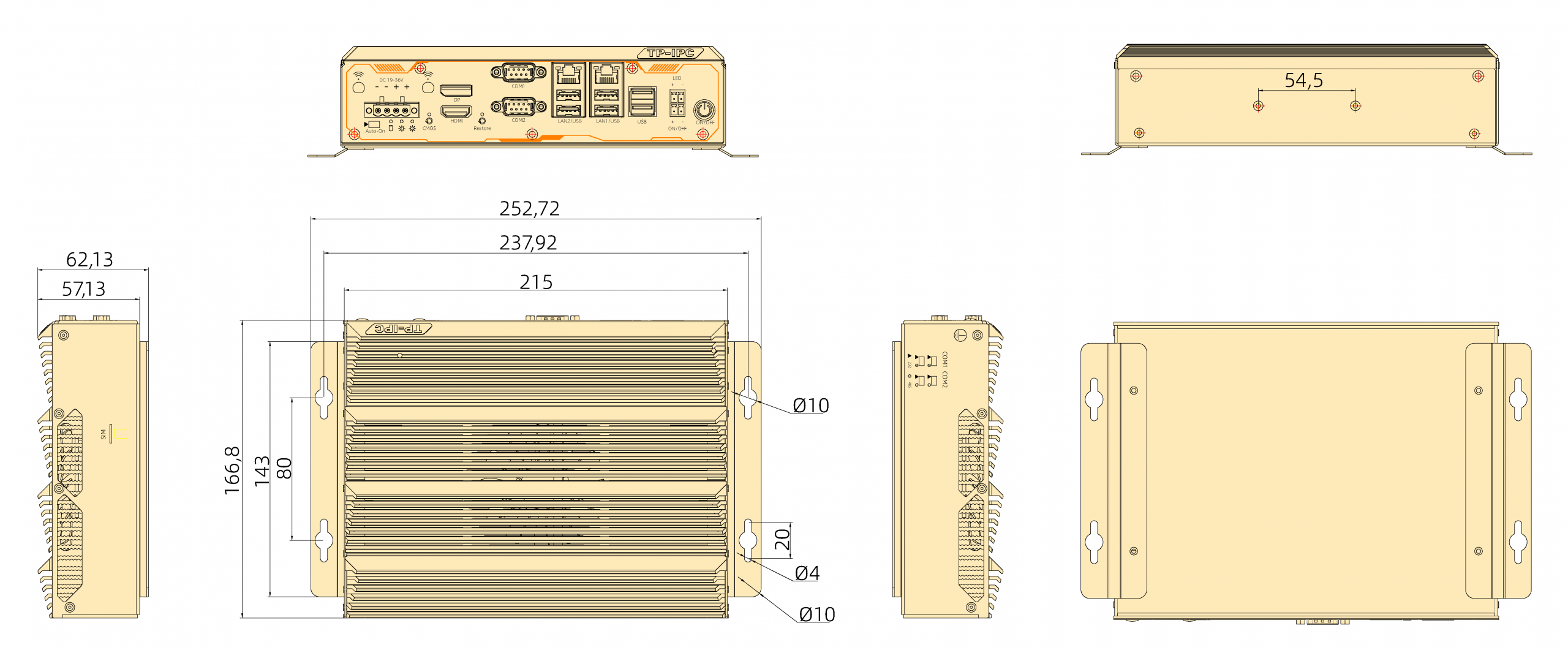 Z390 machine vision industrial PC AEOLUS-TL9-2L2C drawing