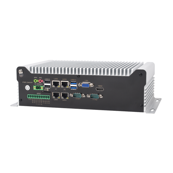 Multi LAN fanless industrial PC IBOX-205-4L2C2P front view